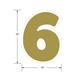 Gold Number (6) Corrugated Plastic Yard Sign, 24in